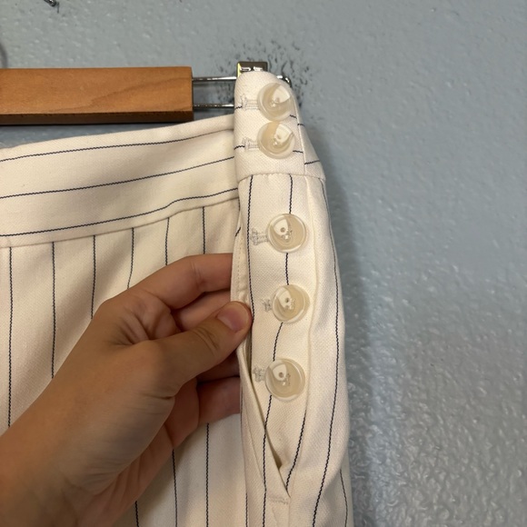 NWT Talbots Linen Greenwich Wide Leg‎ Trouser Pants Sunny Pinstripe - Picture 4 of 6